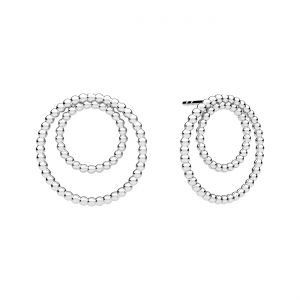 Stud earring - hoop with beads*sterling silver AG 925*KLS ODL-01459 16,7x16,9 mm