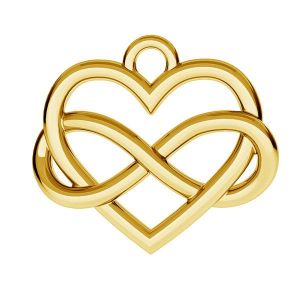 Pendant - infinity symbol in heart*brass*BRASS ODL-00168 12.5x14.5 mm