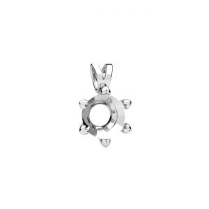 Pendant - moon, setting for natural stones, cone 6 mm*sterling silver AG 925*CON-1 OWS-01339 7,0x11,5 mm