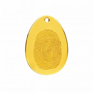 Pendant - fingerprint*brass*BRASS LKM-3444 - 0,50 12,5x17 mm